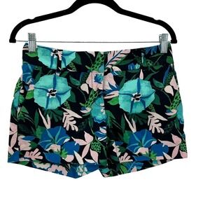 LOFT Floral Print Women Shorts - Blue and Green